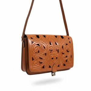 Patricia Nash Orange Leather Crossbody Bag